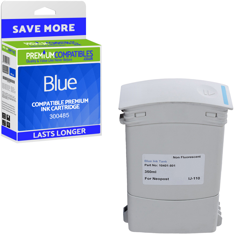 Premium Remanufactured Neopost 300485 Blue Franking Ink Cartridge (10399-801)