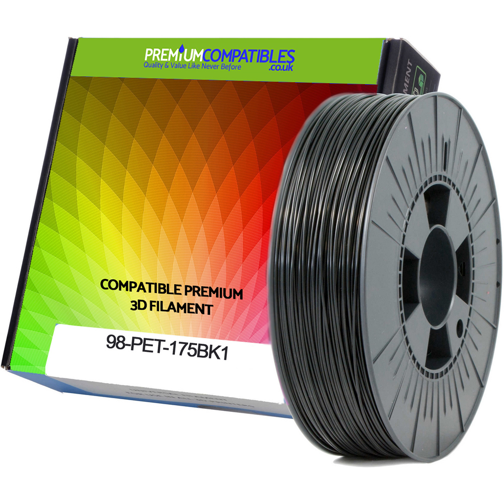 Compatible PETG 1.75mm Black 0.5kg 3D Filament (98-PET-175BK1)
