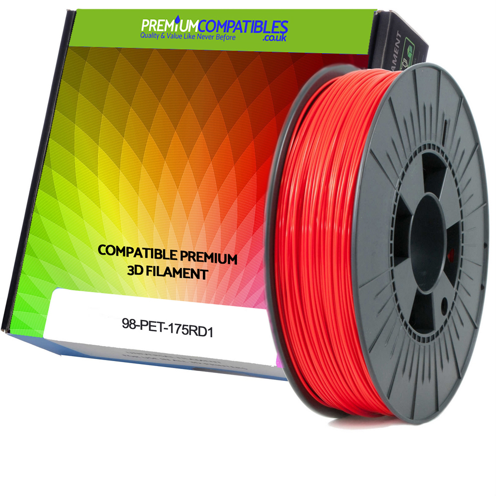 Compatible PETG 1.75mm Red 0.5kg 3D Filament (98-PET-175RD1)