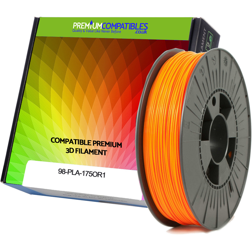 Compatible PLA 1.75mm Orange 0.5kg 3D Filament (98-PLA-175OR1)