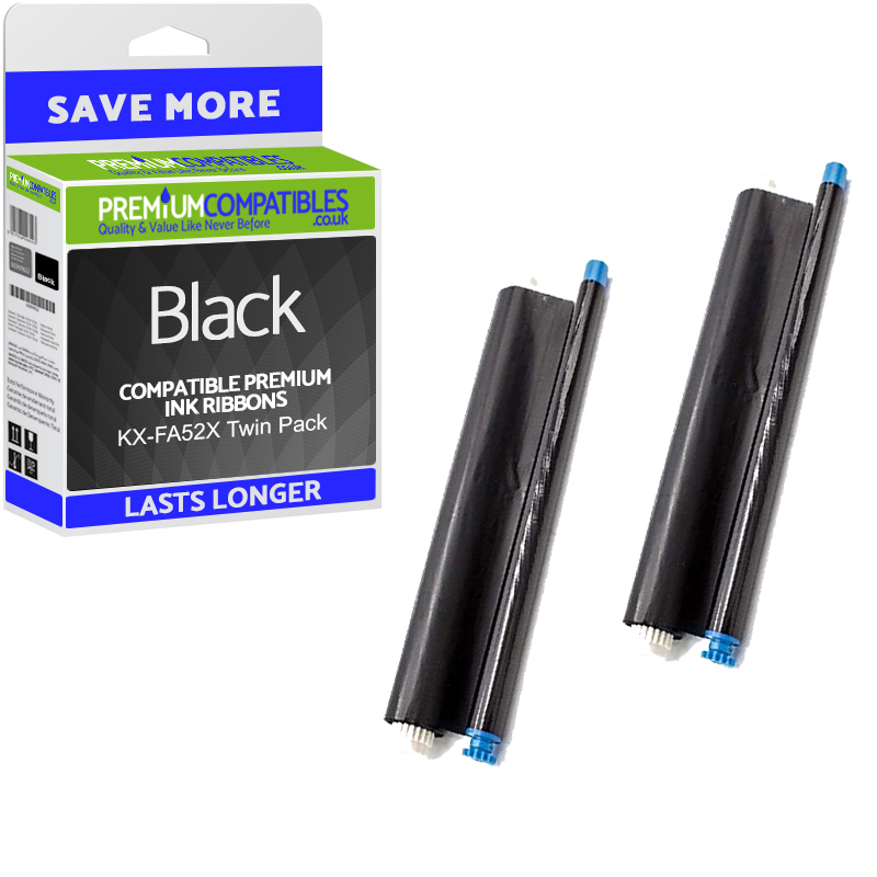 Compatible Panasonic KX-FA52X Black Twin Pack Ink Film Ribbons (KX-FA52X)