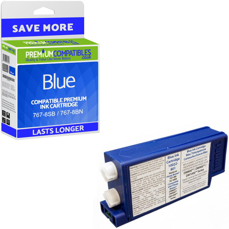 Compatible Pitney Bowes 767-8SB / 767-8BN Blue Franking Ink Cartridge (10022-801)