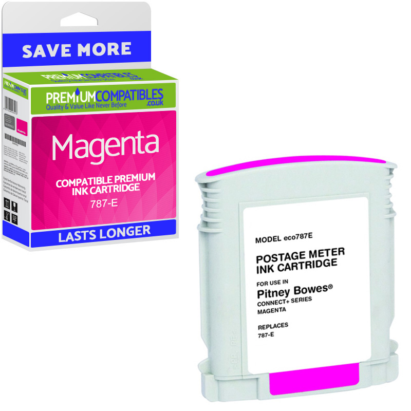 Premium Remanufactured Pitney Bowes Connect+ 787-E Magenta Franking Ink Cartridge (10427-803)