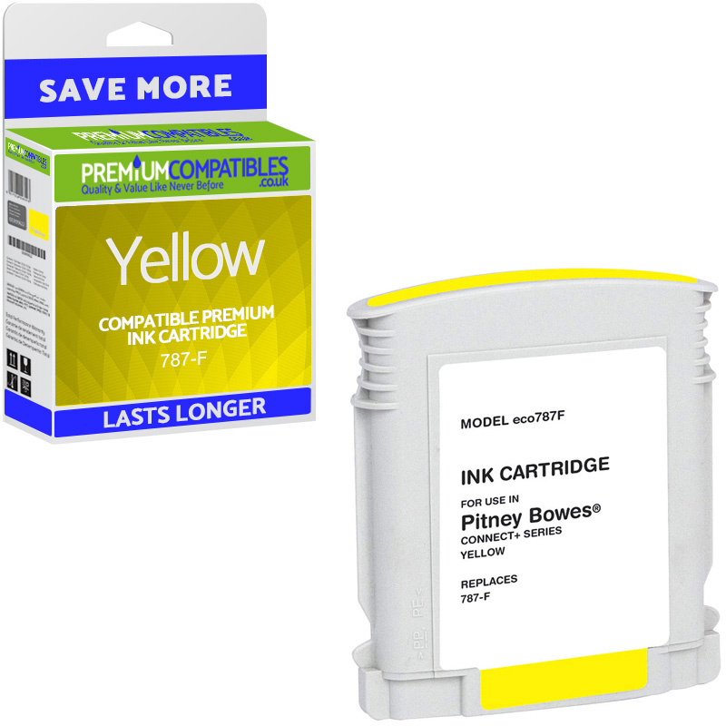Premium Remanufactured Pitney Bowes Connect+ 787-F Yellow Franking Ink Cartridge (10428-803)