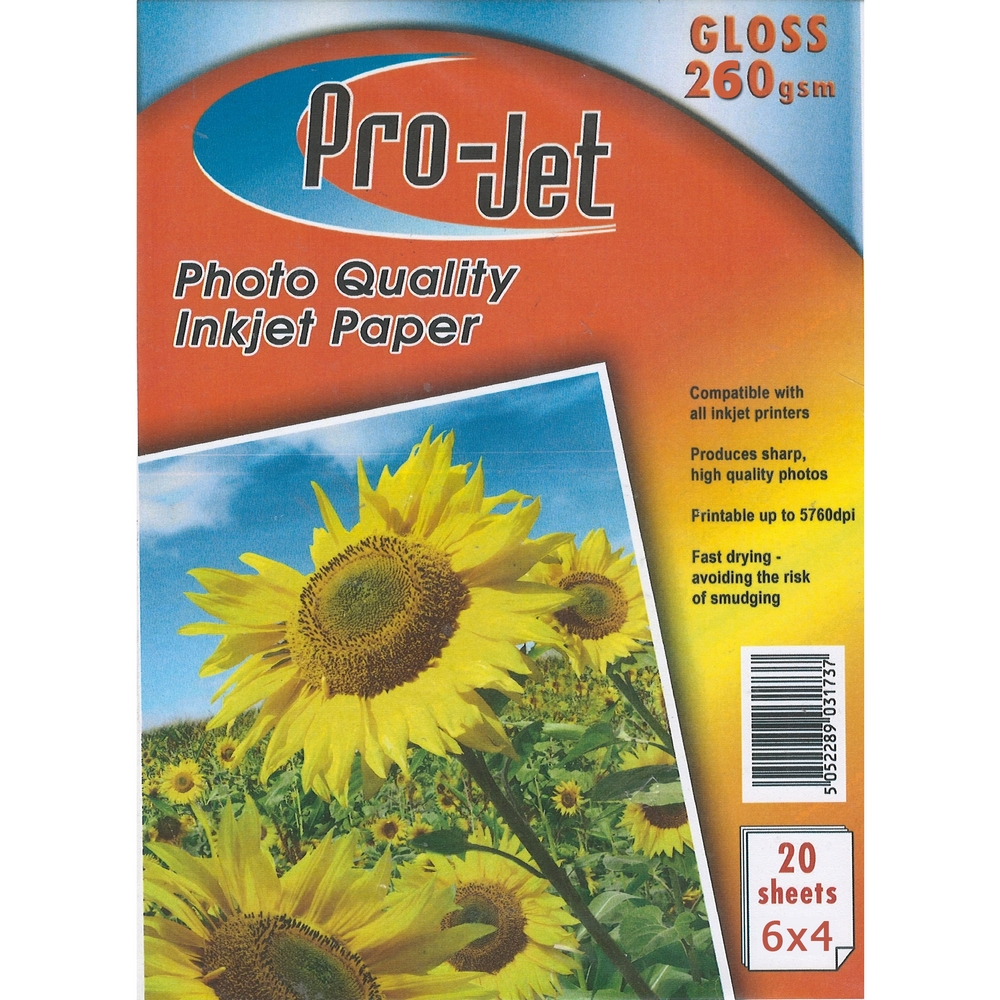 Original Pro-Jet Glossy A6 260gsm Photo Paper - 20 sheets