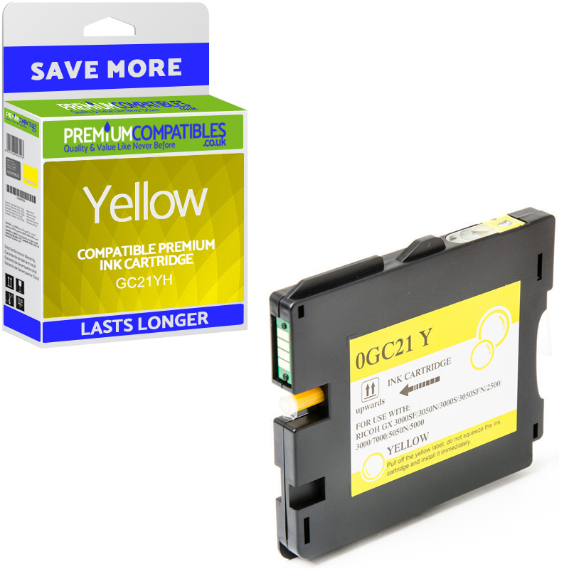 Compatible Ricoh GC21YH Yellow High Capacity Gel Ink Cartridge (405547)