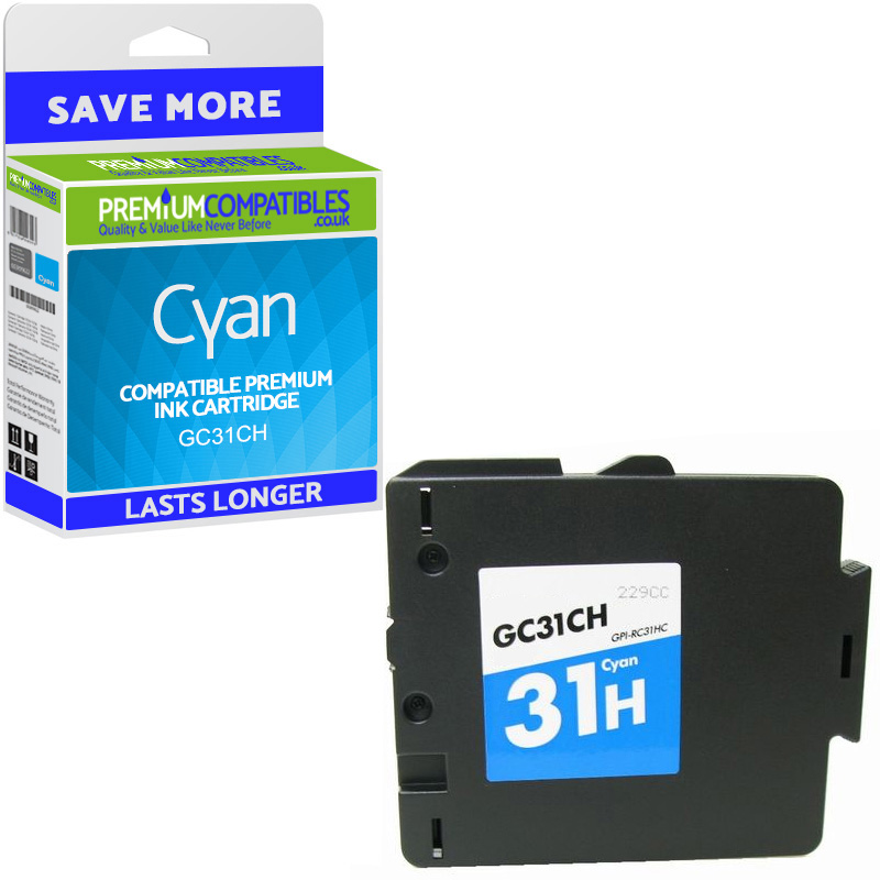 Compatible Ricoh GC31CH Cyan High Capacity Gel Ink Cartridge (405706)