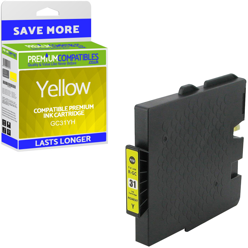 Compatible Ricoh GC31YH Yellow High Capacity Gel Ink Cartridge (405708)
