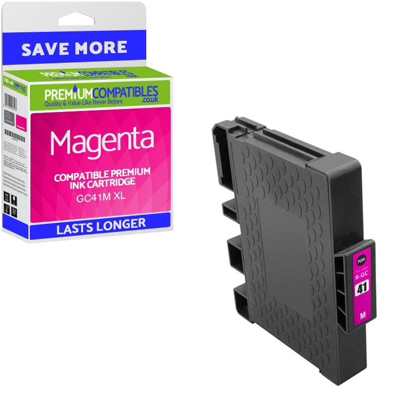 Compatible Ricoh GC41M High Capacity Magenta Gel Ink Cartridge (405763)