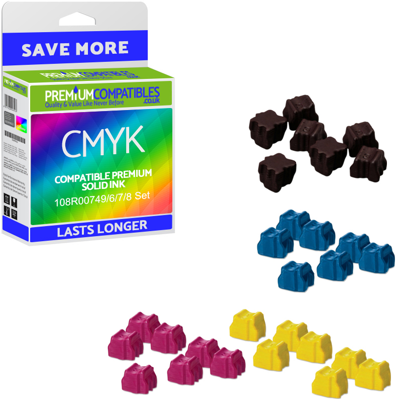 Compatible Xerox 108R0074 CMYK Multipack Solid Ink (108R00749/6/7/8)