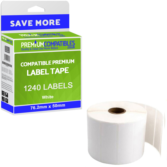 Compatible Zebra 76.2mm x 50mm White Label Roll - 1240 Labels (C01889380)