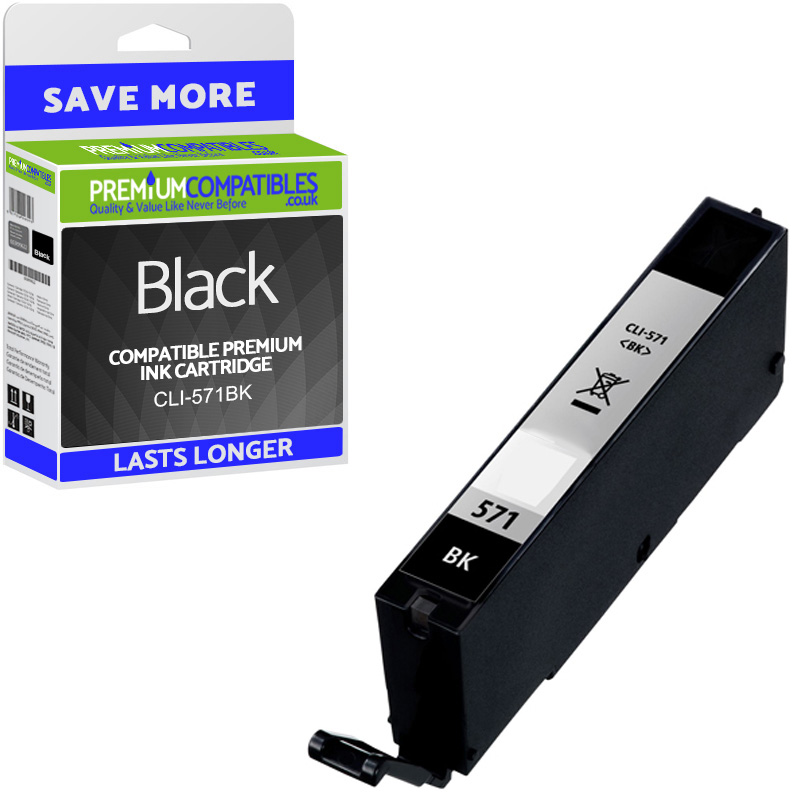Compatible Canon CLI-571BK Black Ink Cartridge (0385C001)