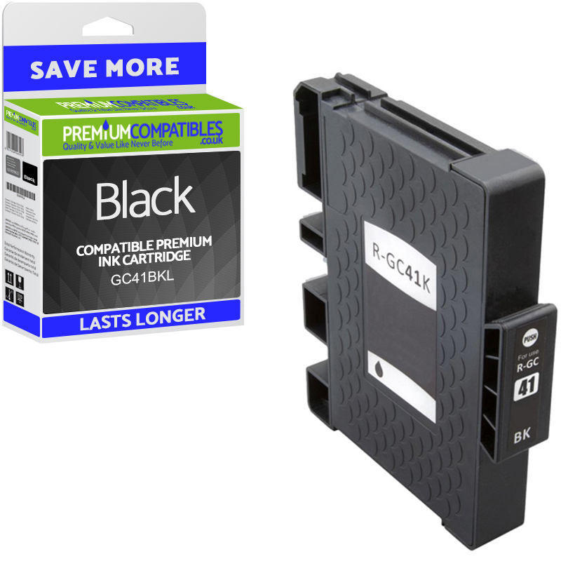 Compatible Ricoh GC41BKL Black Gel Ink Cartridge (405765 405773)