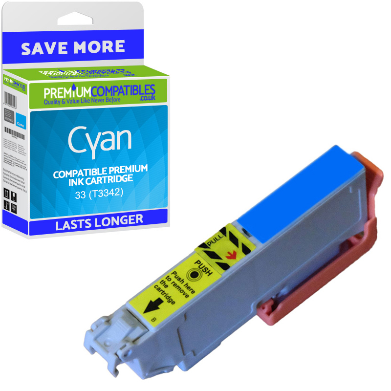 Compatible Epson 33 Cyan Ink Cartridge (C13T33424010) T3342 Oranges