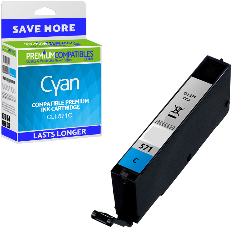 Compatible Canon CLI-571C Cyan Ink Cartridge (0386C001)