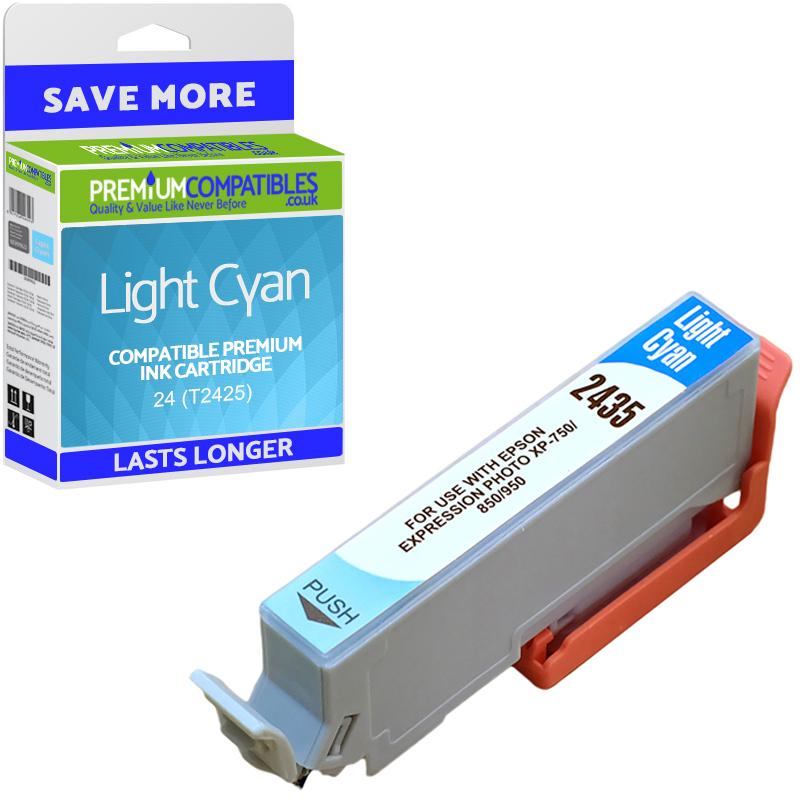 Compatible Epson 24 Light Cyan Ink Cartridge (C13T24254010) T2425 Elephant