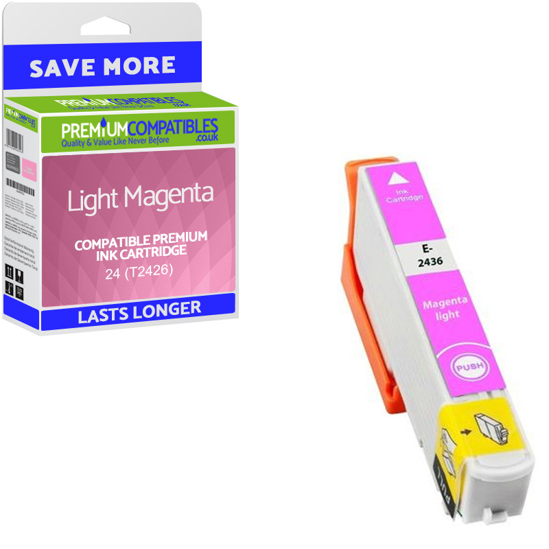Compatible Epson 24 Light Magenta Ink Cartridge (C13T24264010) T2426 Elephant