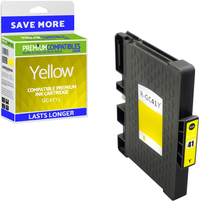 Compatible Ricoh GC41YL Yellow Gel Ink Cartridge (405768)