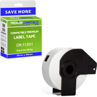 Compatible Brother DK-11201 Black On White 29mm x 90mm Standard Address Label Roll Tape - 400 Labels (DK11201)