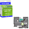 Compatible Brother TZe-741 Black On Green 18mm x 8m Laminated P-Touch Label Tape (TZE741)