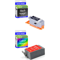 Compatible Canon BCI-15 Black & Colour Combo Pack Ink Cartridges (8190A002 & 8191A002)