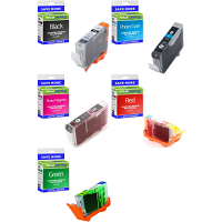 Compatible Canon CLI-8 BK, PC, PM, R, G Multipack Ink Cartridges (0620B027)