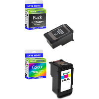 Premium Remanufactured Canon PG-545XL / CL-546XL Black & Colour Combo Pack High Capacity Ink Cartridges (8286B006)