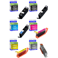 Compatible Canon PGI-550PGBKXL / CLI-551XL Multipack Set Of 6 High Capacity Ink Cartridges (PGI-550XL /CLI-551XLBK/C/M/Y/GY)