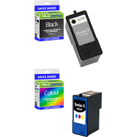 Premium Remanufactured Dell Series 9 Black & Colour Combo Pack High Capacity Ink Cartridges (592-10211 & 592-10212)