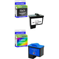 Premium Remanufactured Dell T0529 / T0530 Black & Colour Combo Pack Ink Cartridges (592-10039 & 592-10040)