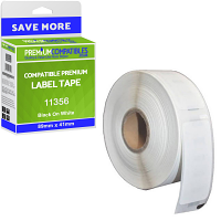 Compatible Dymo 11356 Black On White 89mm x 41mm Small Name Badge Label Tape - 300 Labels (11356)