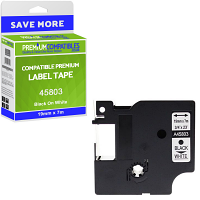 Compatible Dymo 45803 Black On White 19mm x 7m D1 Labelling Tape (S0720830)