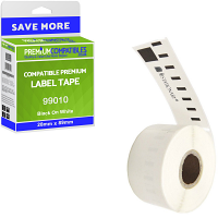 Compatible Dymo S0722370 Black On White 28mm x 89mm Label Tape - 130 Labels (99010)