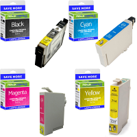 Compatible Epson T0715 CMYK Multipack Ink Cartridges (C13T07154010) Cheetah