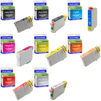 Compatible Epson T087 Multipack Set Of 8 Ink Cartridges (T0871/2/3/4/7/8/9/0) Flamingo