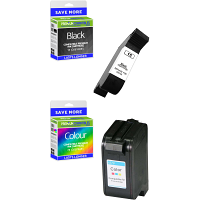 Premium Remanufactured HP 15 / 78 Black & Colour Combo Pack High Capacity Ink Cartridges (C6615DE & C6578AE)