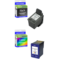 Premium Remanufactured HP 27 / 28 Black & Colour Combo Pack Ink Cartridges (C8727AE & C8728AE)