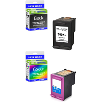 Premium Remanufactured HP 300XL Black & Colour Combo Pack High Capacity Ink Cartridges (CC641EE & CC644EE)