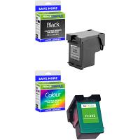 Premium Remanufactured HP 336 / 342 Black & Colour Combo Pack Ink Cartridges (C9362EE & C9361EE)