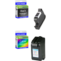 Premium Remanufactured HP 45 / 78 Black & Colour Combo Pack Ink Cartridges (51645AE & C6578AE)