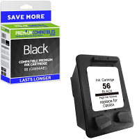 Premium Remanufactured HP 56 Black High Capacity Ink Cartridge (C6656AE)