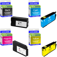 Compatible HP 711 CMYK Multipack Ink Cartridges (CZ133A / CZ130A / CZ131A / CZ132A)