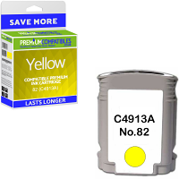 Compatible HP 82 Yellow High Capacity Ink Cartridge (C4913A)