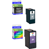 Premium Remanufactured Lexmark 28 / 29 Black & Colour Combo Pack Ink Cartridges (18C1520E)
