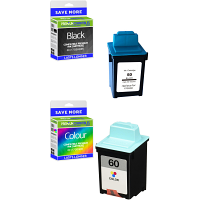 Premium Remanufactured Lexmark 50 / 60 Black & Colour Combo Pack Ink Cartridges (17G0050E & 17G0060E)