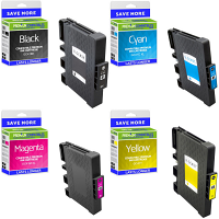 Compatible Ricoh GC41 CMYK Multipack High Capacity Gel Ink Cartridges (405761 / 405762 / 405763 / 405764)