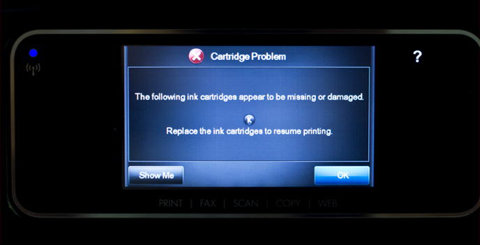 Cartridge Problem error message